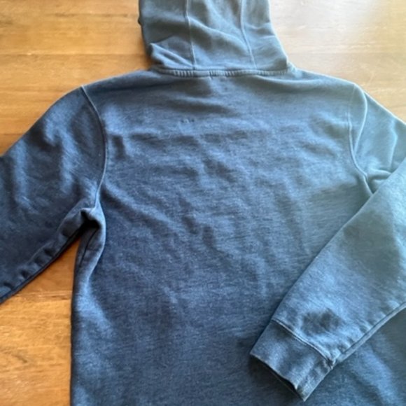 Marmot Hoodie Mens Medium L/S Blue Spell out Pullover Sweater Sweatshirt Hiking - Picture 5 of 7